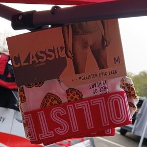 Hollister Men's Red and White Boxer Briefs